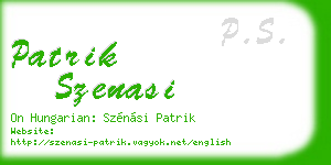 patrik szenasi business card